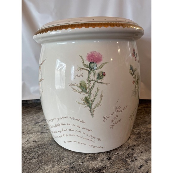RARE Kohler Prairie Flowers‎ of the Midwest Artist Edition Waste Basket Planter - Picture 5 of 16